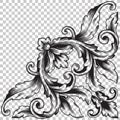 Isolate corner ornament in baroque style Royalty Free Stock Photo