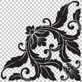 Isolate corner ornament in baroque style Royalty Free Stock Photo