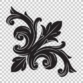 Isolate corner ornament in baroque style