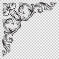 Isolate corner ornament in baroque style