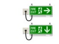 Isolate fire exit sign wall type on white background