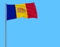 Isolate flag of Andorra on blue background