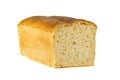 Isolate of half white loaf of bread on a white background Royalty Free Stock Photo