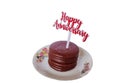 Isolate of Happy Anniversary Cake Royalty Free Stock Photo