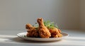 Isolate image of plate of crispy fried chicken. Royalty Free Stock Photo