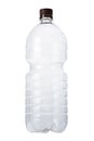 Isolate-litre plastic bottle with a brown cap on a white background Royalty Free Stock Photo