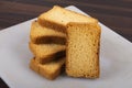 Isolate milk toast or suji rusk with wood texture Royalty Free Stock Photo