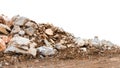 Isolate mountain pile of various rocks Royalty Free Stock Photo