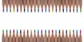 Isolate of multicolored wooden pencils. Pencils of different colors ,arranged in a rowstand out against a uniform white