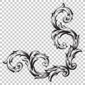 Isolate ornament in baroque style