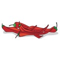 Isolate ripe red hot chili pepper