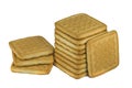 Isolate square biscuits for tea on a white background, Royalty Free Stock Photo