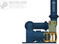 Isolate water pump system on white background