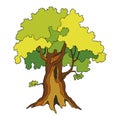 1206 tree, Isolate on a white background, fairy tree in colors, vector illustration Royalty Free Stock Photo