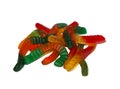Isolate on white background gummy worms . Royalty Free Stock Photo