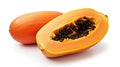 Isolate on a white background sweet juicy orange papaya