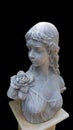 Isolate white roman girl Statue