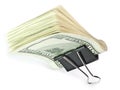 The isolated 100 dollar in a clip Royalty Free Stock Photo