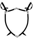 Isolated 16th Century War Shield Crossed Swords Royalty Free Stock Photo