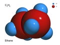 Isolated 3D model of a molecule of ethane