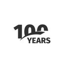 Isolated abstract black 100th anniversary logo on white background. 100 number logotype. One hundred years jubilee