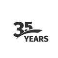 Isolated abstract black 35th anniversary logo on white background. 35 number logotype. Thirty-five years jubilee Royalty Free Stock Photo