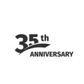Isolated abstract black 35th anniversary logo on white background. Royalty Free Stock Photo