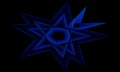 Isolated Abstract Blue Star On Black Background