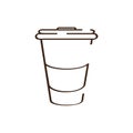 Isolated abstract coffee plastic cup icon Royalty Free Stock Photo
