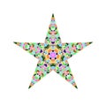 Isolated abstract colorful polygonal mosaic star shape Royalty Free Stock Photo