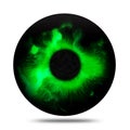 Isolated abstract fantasy magic green eye pupil