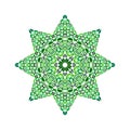 Colorful geometrical petal ornament star symbol template