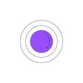 Isolated abstract purple planet with rings on white background. Circle shape. Space object. Sticker, print on a T-shirt Royalty Free Stock Photo