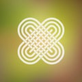 Isolated abstract simmetric icon in Celtic and ethnic style. Stylized two hearts in the traditional Viking style