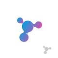 Isolated abstract vector logo. Virus icon. Violet bubbles illust