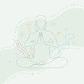 Isolated abstract woman outline doing a peace yoga position Vector