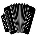 Isolated accordion icon. Musical instrument