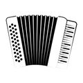 Isolated accordion outline. Musical instrument