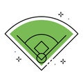 Isolated aerial view of a baseball field Vector