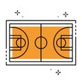 Isolated aerial view of a basketball field icon Vector