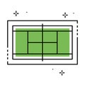 Isolated aerial view of a tennis field Vector