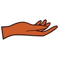 Isolated african American hand extended Vector