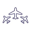 Isolated airplanes line style icon vector design