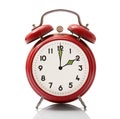 Alarm clock at two hour on white background