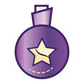 Isolated alchemy flask icon with star shape Vector