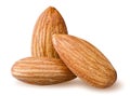 Isolated almonds. Royalty Free Stock Photo