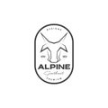 Isolated alpine goat head badge logo design