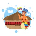 Isolated amazonian indigenous colombian man icon Vector