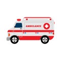 Isolated ambulance van. Flat vector illustration.