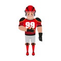 Isolated amercian football player cartoon